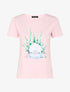 T-shirt à motif coquillage et strass - Rose - 4
