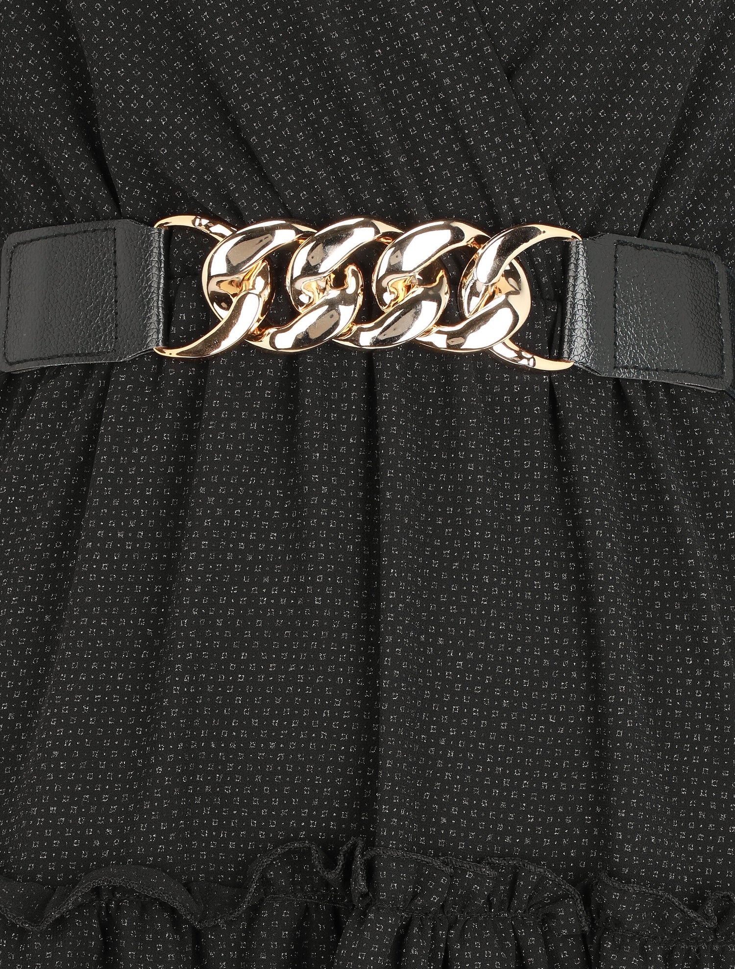 Robe à col cache-coeur volantée - Noir - 3