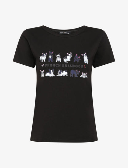 T-shirt à motif bulldogs - Noir - 1