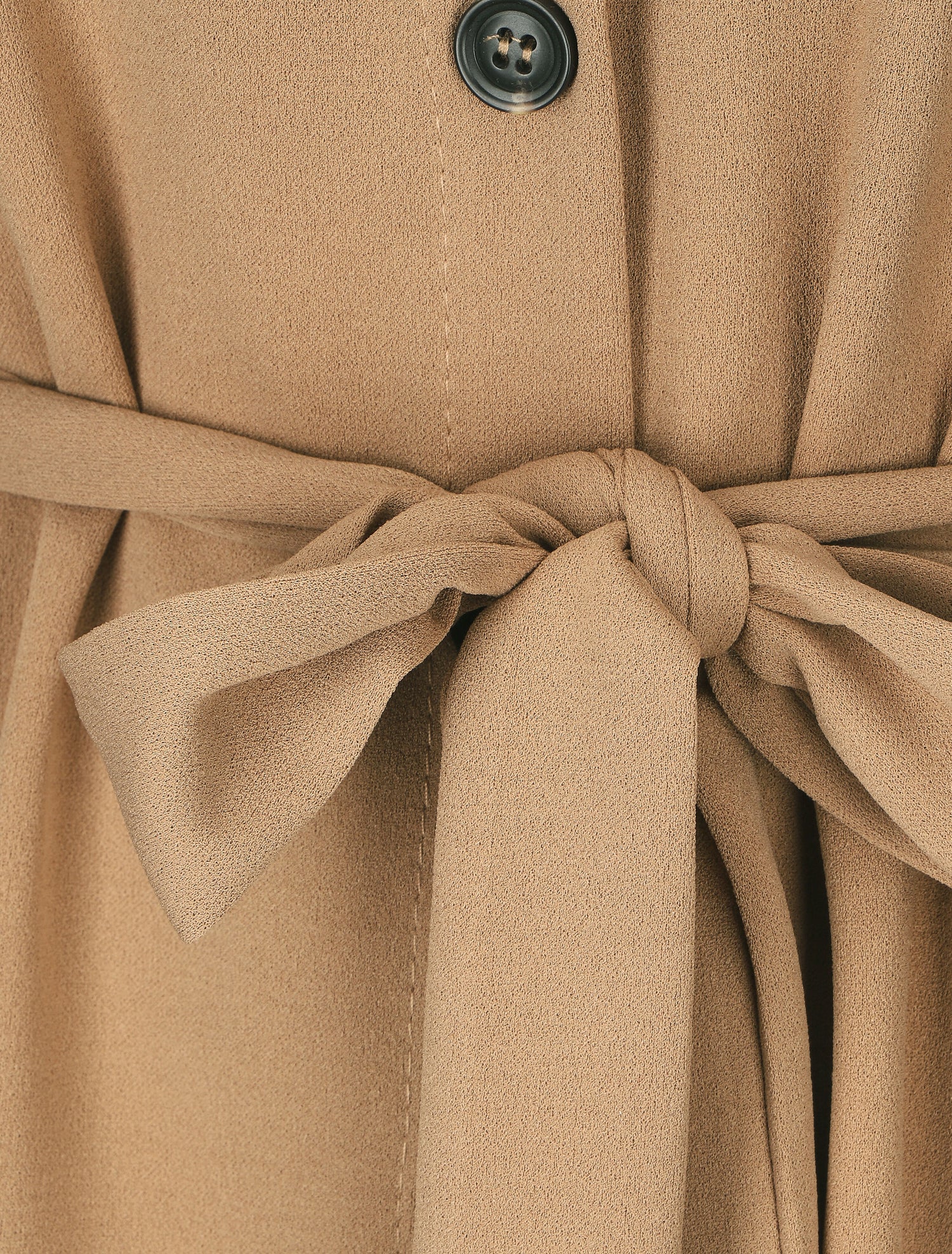 Chemise unie et liens à nouer - Camel - 3