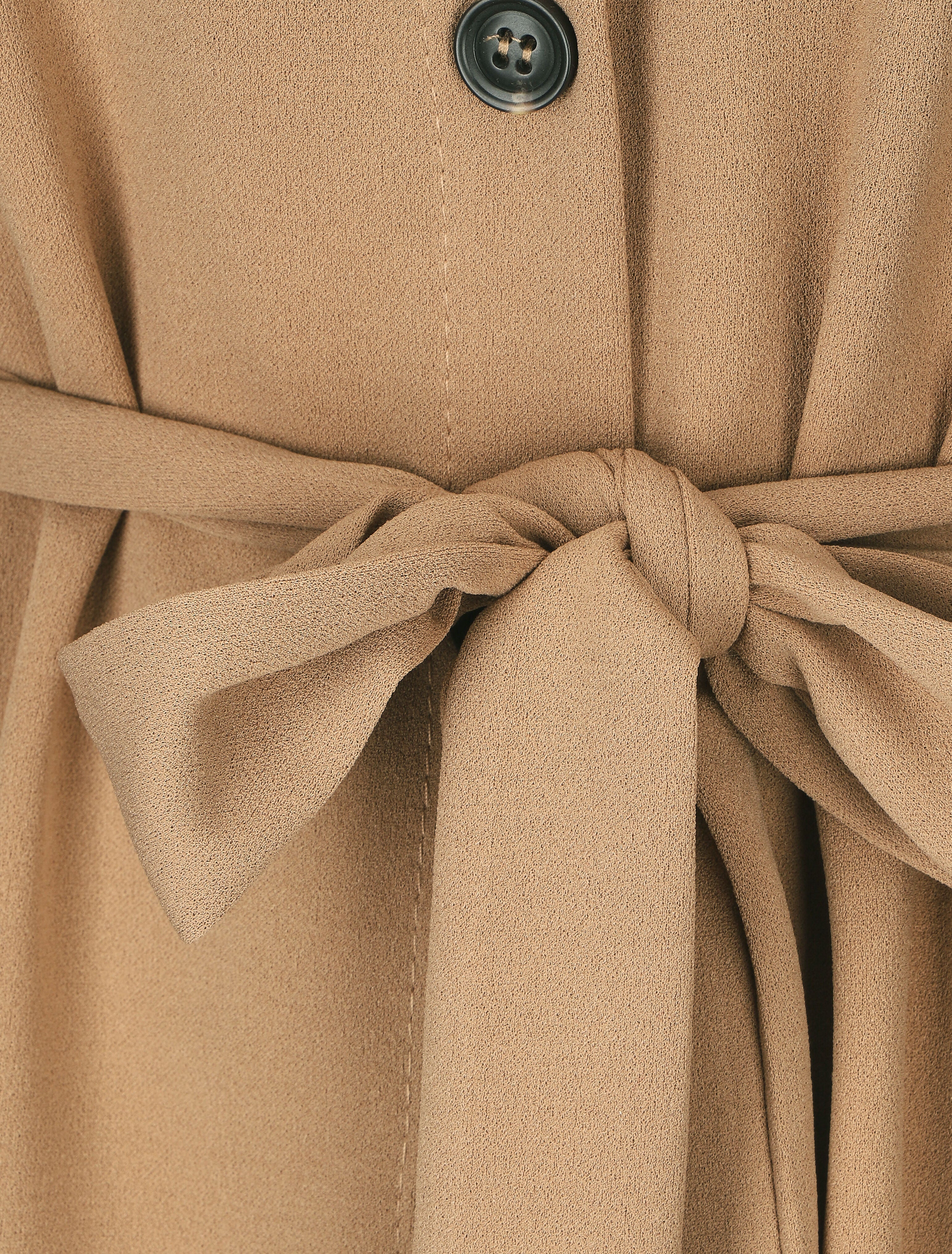 Chemise unie et liens à nouer - Camel - 3