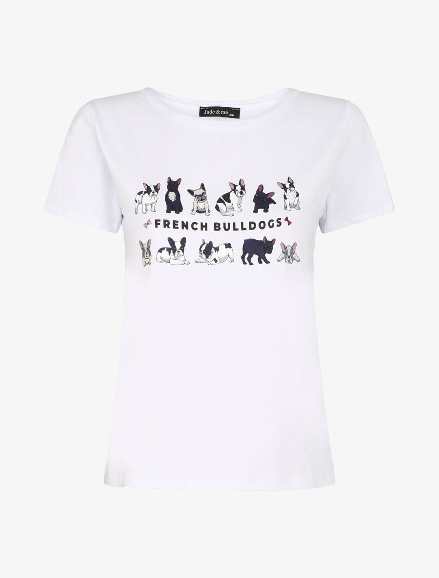 T-shirt à motif bulldogs - Blanc - 1