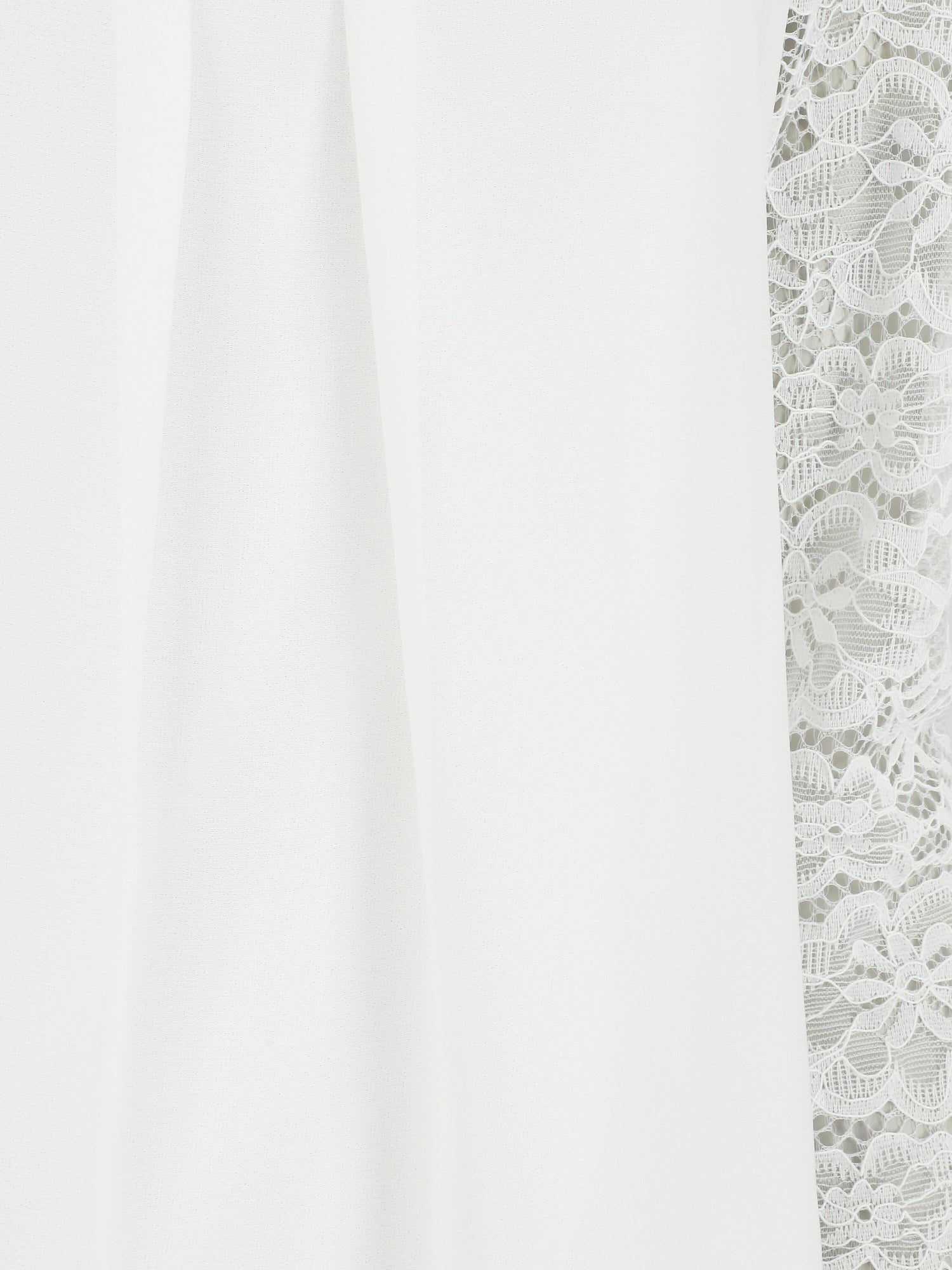 Top droit à manches en dentelle - Blanc - 3