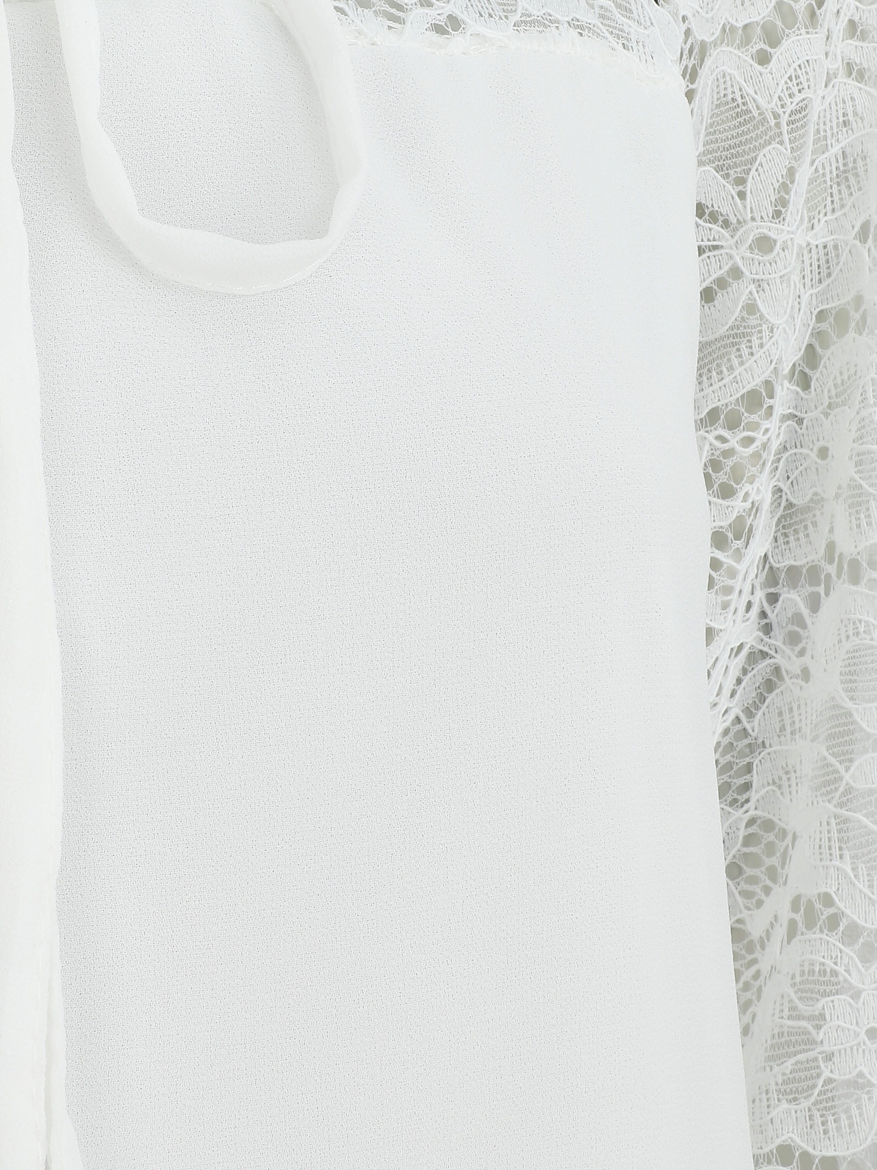 Blouse à manches longues ajourées en dentelle - Blanc - 3