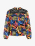 Blouse en voile imprimé tropical - Noir - 5