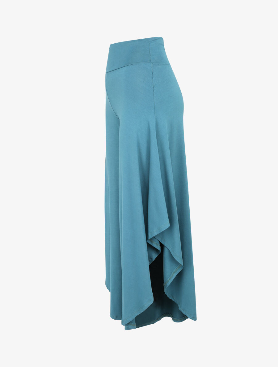 Pantalon ample à bords asymétriques - Bleu canard - 3