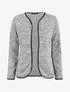 Gilet chiné à liseré texturé - Gris - 1