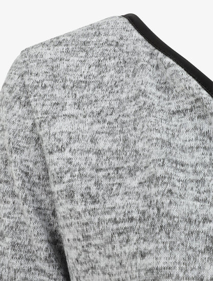 Gilet chiné à liseré texturé - Gris - 3