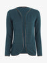 Gilet ouvert imprimé pied de poule - Bleu canard - 1