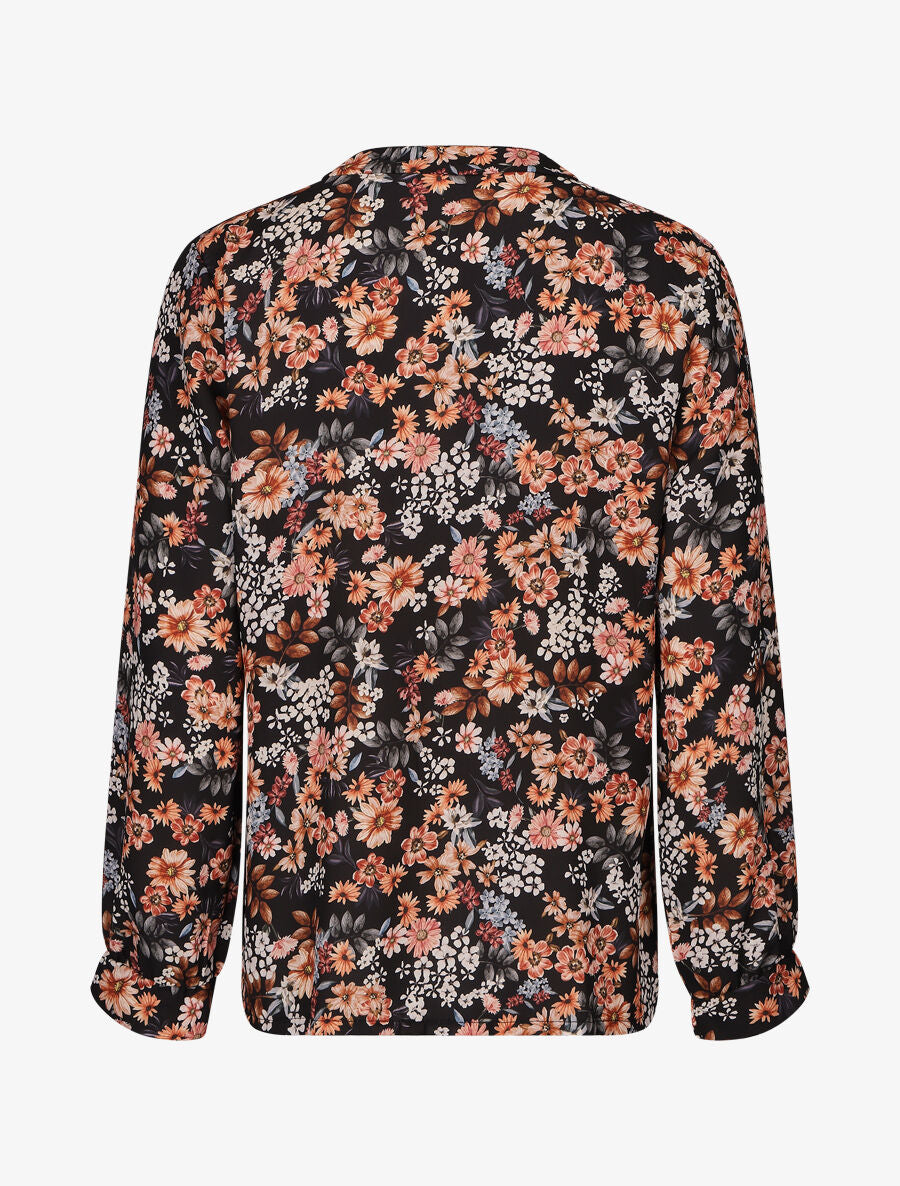 Blouse fluide imprimé floral - Noir - 2