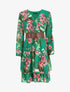 Robe col cache-coeur imprimé floral - Vert - 1