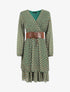 Robe col cache-coeur imprimé mosaïque - Vert - 1