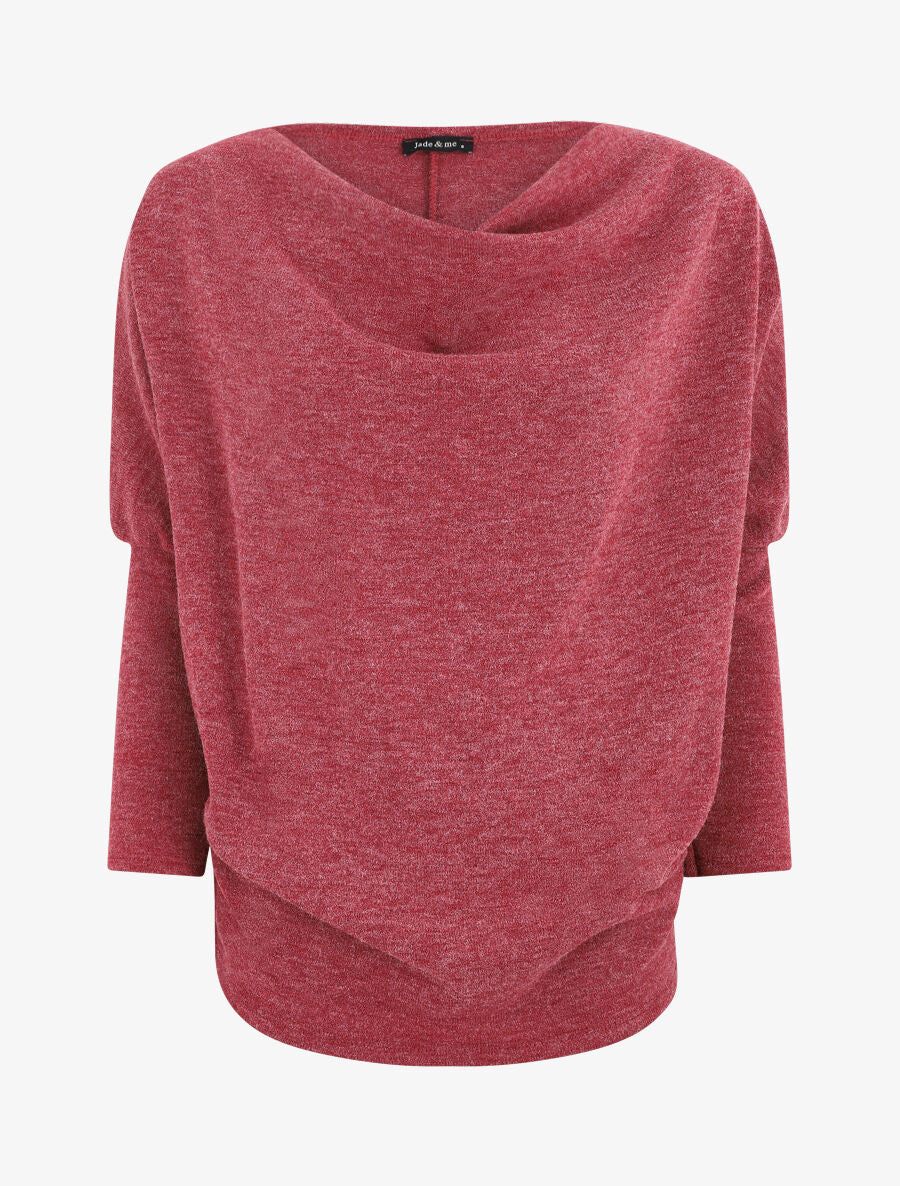 Pull loose col bénitier - Bordeaux - 1
