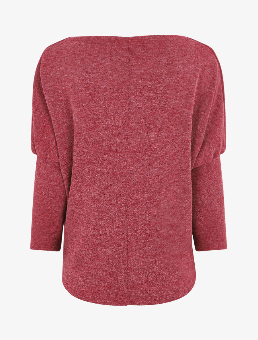 Pull loose col bénitier - Bordeaux - 2