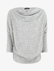 Pull loose col bénitier - Gris clair - 1