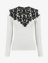 Pull à épaules ajourées en crochet - Gris clair - 4