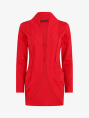 Veste légère ouverte à poches plaquées - Rouge - 5