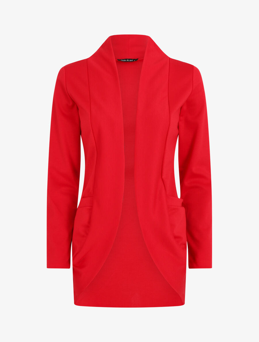 Veste légère ouverte à poches plaquées - Rouge - 5