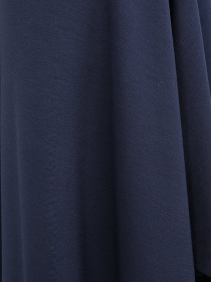 Pantalon ample à bords asymétriques - Marine - 4