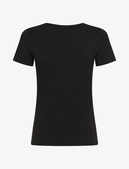 T-shirt slim à message et tournesols - Noir - 2