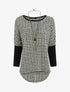 Pull ample imprimé graphique - Blanc - 4
