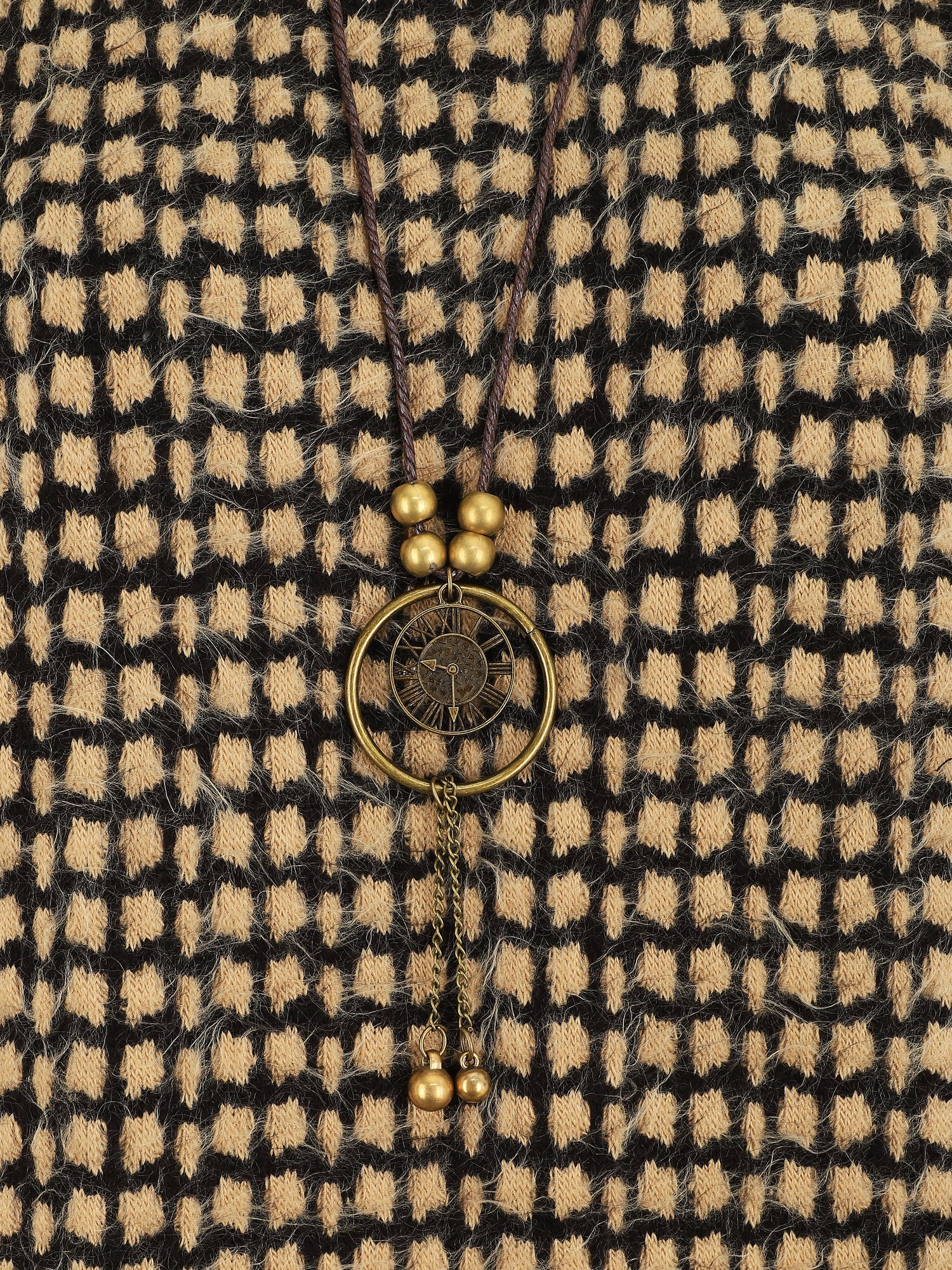 Pull ample imprimé graphique - Camel - 3