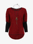 Pull ample imprimé graphique - Rouge - 5