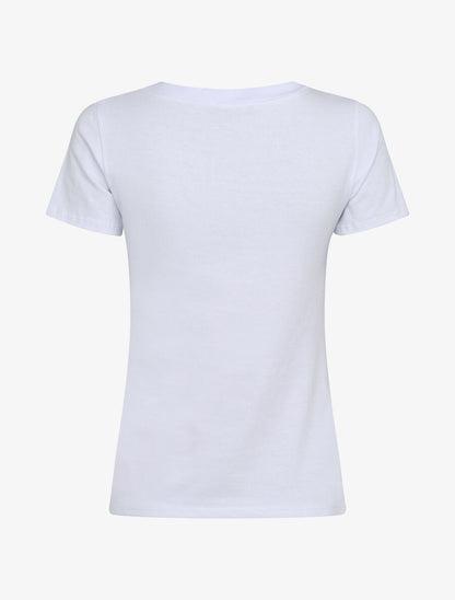 T-shirt slim à message et tournesols - Blanc - 2