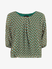 Blouse imprimé mosaïque - Vert - 1