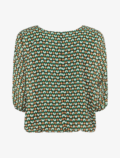 Blouse imprimé mosaïque - Vert - 2