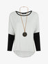Pull chauve-souris à bas asymétrique - Blanc - 5