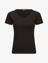 T-shirt à col V - Noir - 1