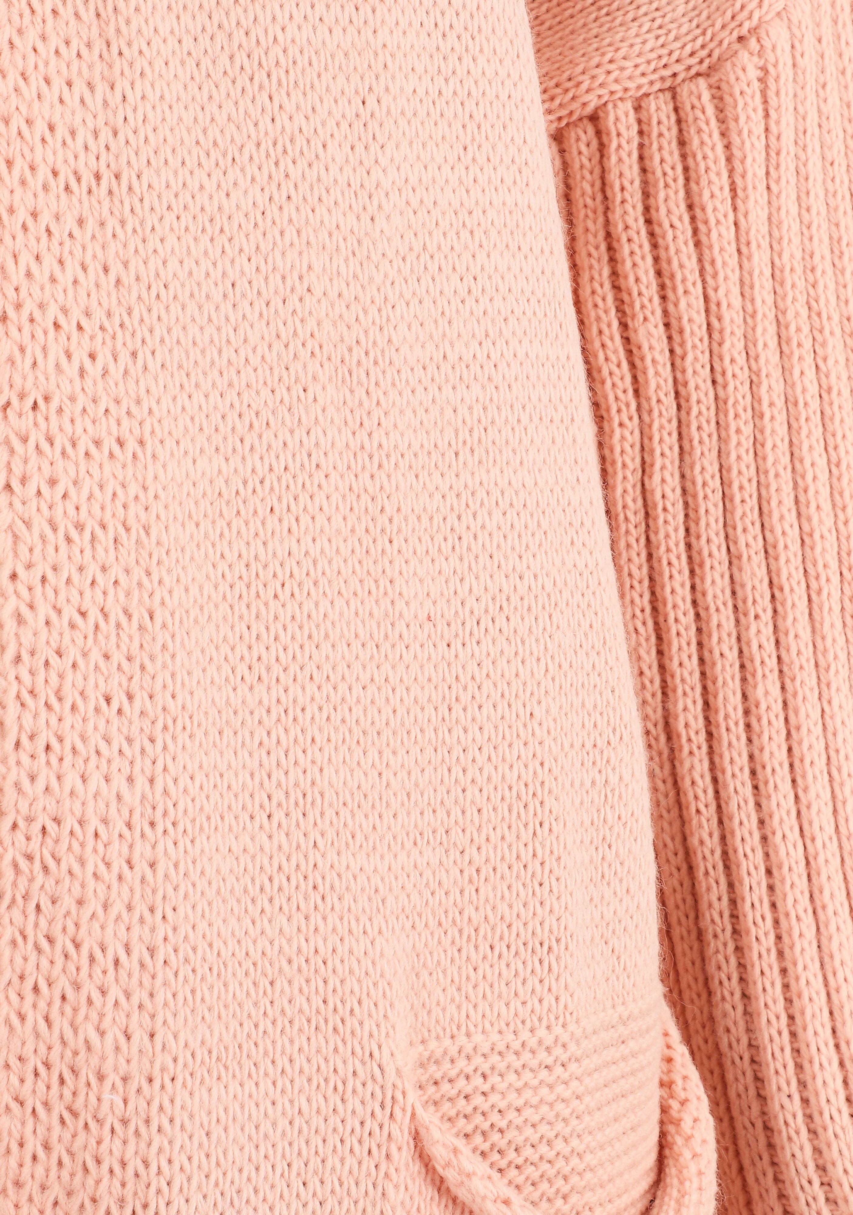 Gilet mi-long à capuche - Rose - 3