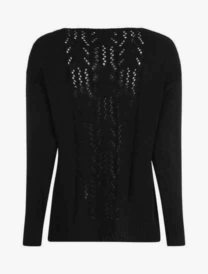 Pull droit dos stylisé - Noir - 2
