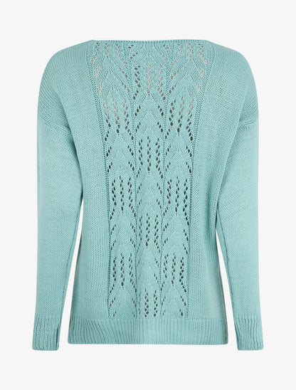 Pull droit dos stylisé - Bleu clair - 3