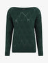 Pull uni en maille ajourée - Vert sapin - 4