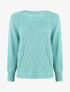 Pull uni en maille motif losange - Bleu clair - 1