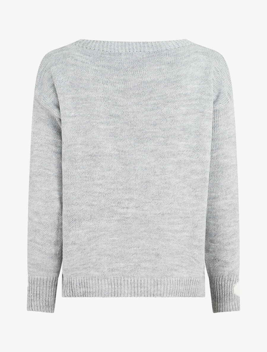 Pull droit à coeur - Gris - 2