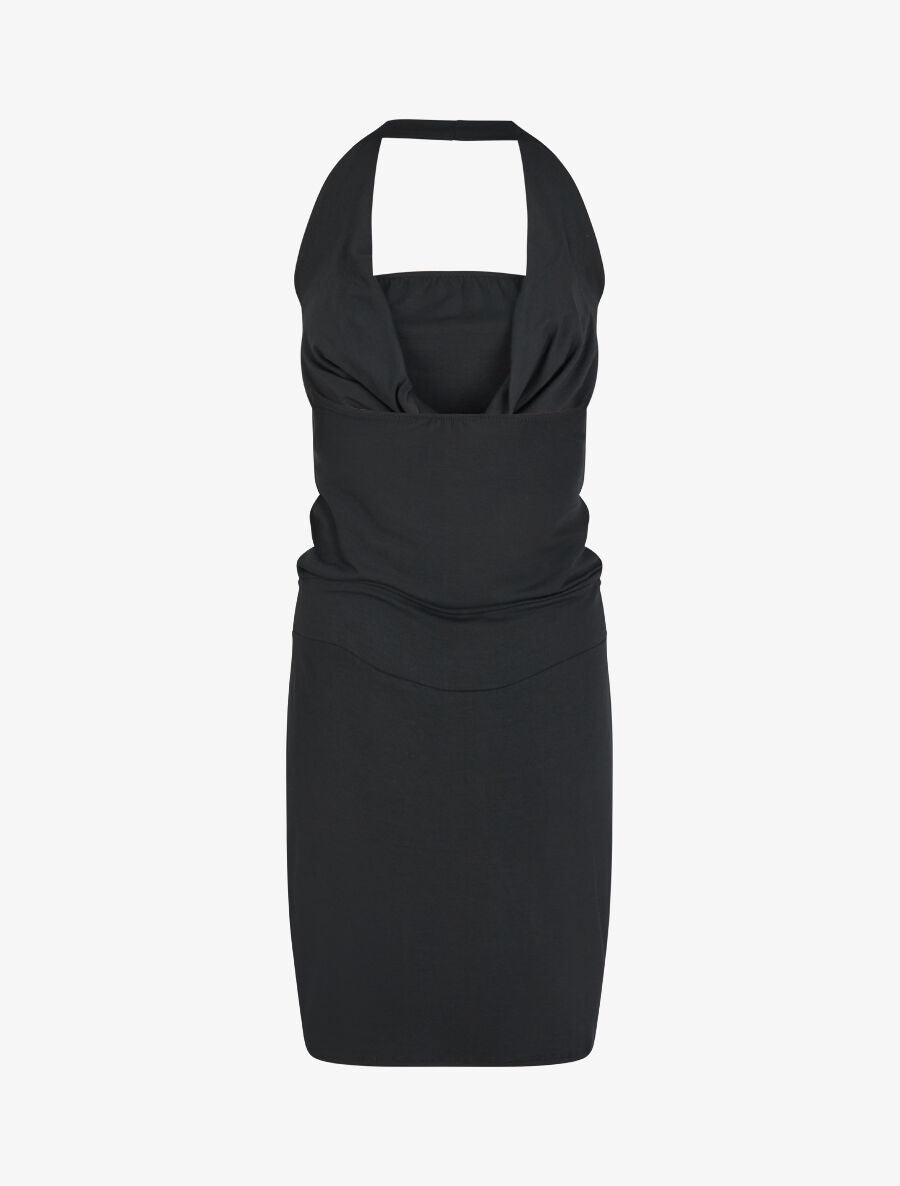 Robe à dos nu et col bénitier - Noir - 2