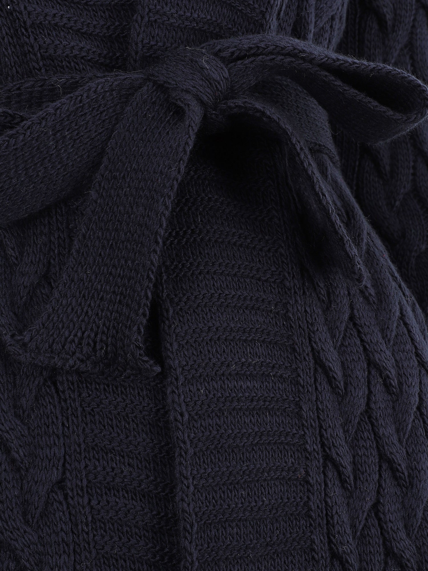 Gilet mi-long ouvert à col châle - Bleu nuit - 3