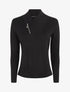 Pull fin à col V fantaisie zippé - Noir - 4