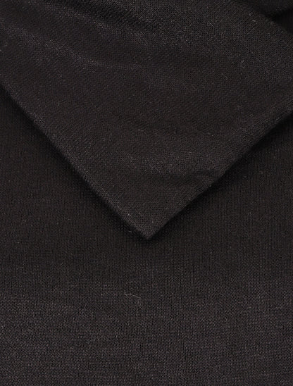 Pull col montant et crochet décoratif - Noir - 3