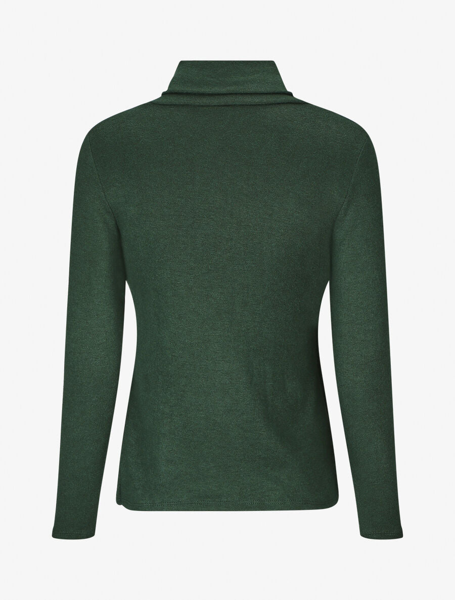 Pull col montant et crochet décoratif - Vert sapin - 2