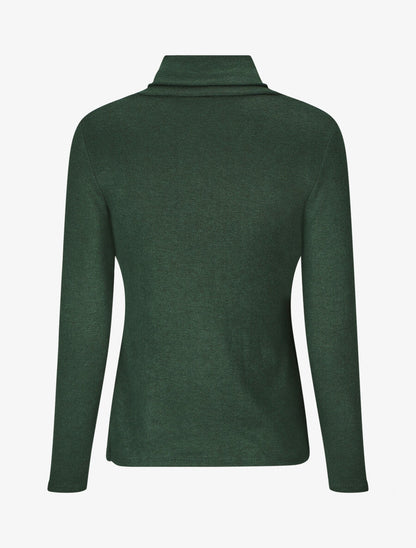 Pull col montant et crochet décoratif - Vert sapin - 2