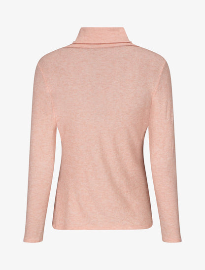Pull col montant et crochet décoratif - Rose - 2