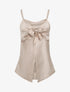 Caraco droit satiné à noeud - Beige - 1