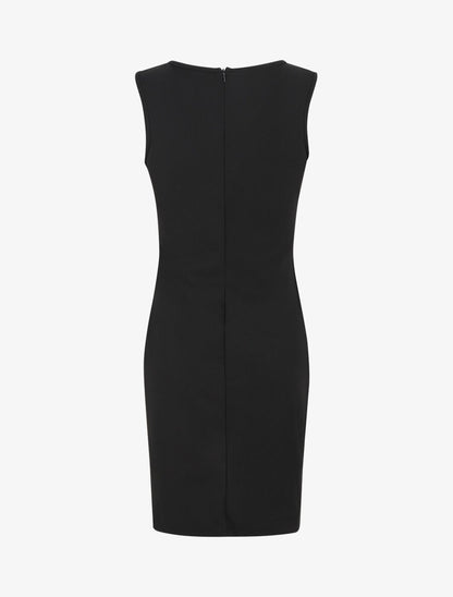 Robe coupe droite effet drapé - Noir - 2