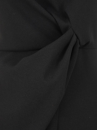 Robe coupe droite effet drapé - Noir - 3
