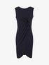 Robe coupe droite effet drapé - Marine - 1