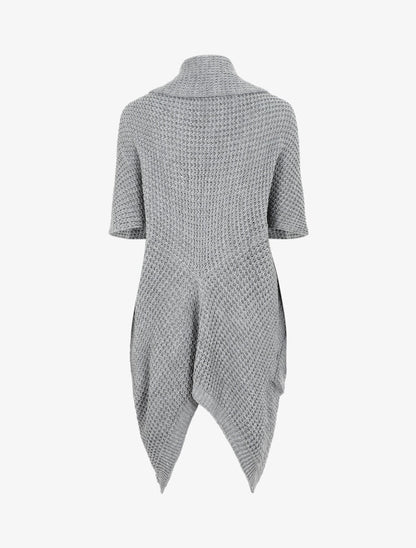 Gilet manches courtes et col châle - Gris - 2